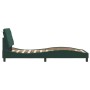 Estructura cama con luces LED terciopelo verde oscuro 80x200 cm