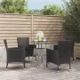 Garden table and chairs 5 pieces and black synthetic rattan cushions by vidaXL, Garden sets - Ref: Foro24-3187427, Price: 316...