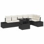 Conjunto de sofá de jardín 7 pcs Negro y crema 100 x 55 x 73 cm