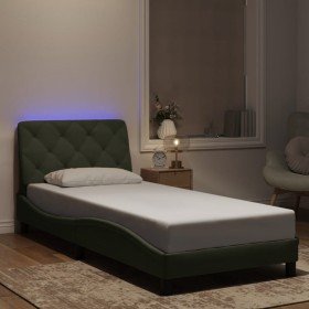 Estructura cama con luces LED terciopelo gris claro 90x190 cm en Camas y somieres | Comprar online en Foro24