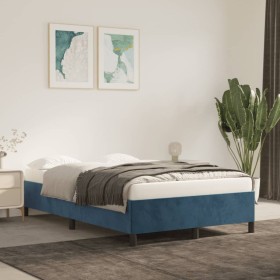 Estructura de cama de terciopelo azul 120x200 cm