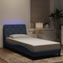 Estructura cama con luces LED terciopelo gris oscuro 90x200 cm