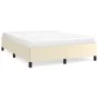Cream synthetic leather bed frame 140x200 cm by vidaXL, Beds and slatted bases - Ref: Foro24-347253, Price: 111,05 €, Discoun...
