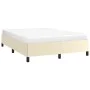 Cream synthetic leather bed frame 140x200 cm by vidaXL, Beds and slatted bases - Ref: Foro24-347253, Price: 111,05 €, Discoun...