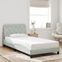 Estructura cama con luces LED terciopelo gris claro 100x200 cm