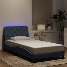 Estructura cama con luces LED terciopelo gris oscuro 100x200 cm Estructura cama con luces LED terciopelo gris oscuro 100x200 cm