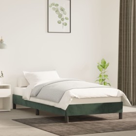 Estructura de cama de terciopelo verde 90x200 cm
