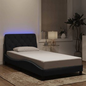 Estructura de cama con luces LED terciopelo negro 100x200 cm Estructura de cama con luces LED terciopelo negro 100x200 cm
