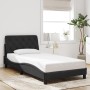 Estructura de cama con luces LED terciopelo negro 100x200 cm