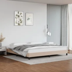 Cappuccino synthetic leather bed frame 200x200 cm by vidaXL, Beds and slatted bases - Ref: Foro24-346927, Price: 122,00 €, Di...