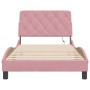 Estructura de cama con luces LED terciopelo rosa 100x200 cm