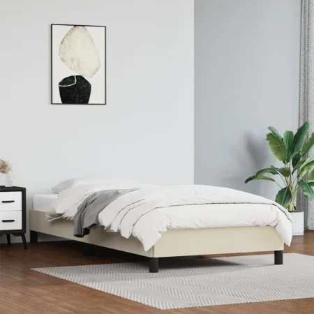 Cream synthetic leather bed frame 80x200 cm by vidaXL, Beds and slatted bases - Ref: Foro24-346870, Price: 73,22 €, Discount: %