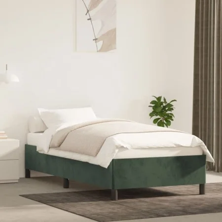 Green velvet bed frame 90x190 cm by vidaXL, Beds and slatted bases - Ref: Foro24-347297, Price: 86,21 €, Discount: %