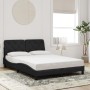 Estructura de cama con luces LED terciopelo negro 120x200 cm