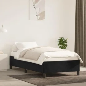 Black velvet bed frame 90x200 cm by vidaXL, Beds and slatted bases - Ref: Foro24-347302, Price: 80,66 €, Discount: %