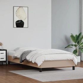 Cappuccino synthetic leather bed frame 100x200 cm by vidaXL, Beds and slatted bases - Ref: Foro24-346891, Price: 92,95 €, Dis...