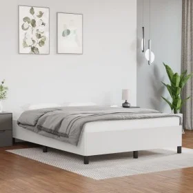 White synthetic leather bed frame 140x200 cm by vidaXL, Beds and slatted bases - Ref: Foro24-347252, Price: 108,13 €, Discoun...