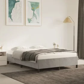 Light gray velvet bed frame 140x200 cm by vidaXL, Beds and slatted bases - Ref: Foro24-347324, Price: 107,93 €, Discount: %