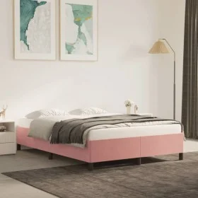 Estructura de cama de terciopelo rosa 140x200 cm de vidaXL, Camas y somieres - Ref: Foro24-347329, Precio: 118,97 €, Descuent...