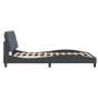Estructura de cama luces LED terciopelo gris oscuro 140x200 cm