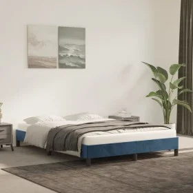 Blue velvet bed frame 140x200 cm by vidaXL, Beds and slatted bases - Ref: Foro24-346980, Price: 103,94 €, Discount: %