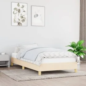 Cream fabric bed frame 80x200 cm by vidaXL, Beds and slatted bases - Ref: Foro24-346775, Price: 74,04 €, Discount: %