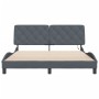 Estructura cama con luces LED terciopelo gris oscuro 160x200 cm