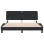 Estructura de cama con luces LED terciopelo negro 160x200 cm