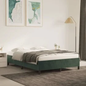 Estructura de cama de terciopelo verde 140x190 cm de vidaXL, Camas y somieres - Ref: Foro24-347321, Precio: 116,50 €, Descuen...