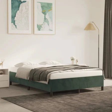 Green velvet bed frame 140x190 cm by vidaXL, Beds and slatted bases - Ref: Foro24-347321, Price: 116,50 €, Discount: %