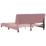 Estructura de cama con luces LED terciopelo rosa 160x200 cm