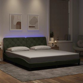 Estructura cama con luces LED terciopelo gris claro 180x200 cm Estructura cama con luces LED terciopelo gris claro 180x200 cm