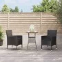 Mesita y sillas jardín 3 pzas y cojines ratán sintético negro von vidaXL, Gartensets - Ref: Foro24-3187426, Preis: 198,00 €, ...