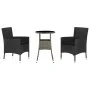 Mesita y sillas jardín 3 pzas y cojines ratán sintético negro von vidaXL, Gartensets - Ref: Foro24-3187426, Preis: 198,00 €, ...