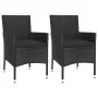 Mesita y sillas jardín 3 pzas y cojines ratán sintético negro von vidaXL, Gartensets - Ref: Foro24-3187426, Preis: 198,00 €, ...