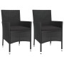 Mesita y sillas jardín 3 pzas y cojines ratán sintético negro by vidaXL, Garden sets - Ref: Foro24-3187426, Price: 203,97 €, ...