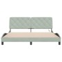 Estructura cama con luces LED terciopelo gris claro 180x200 cm