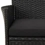 Mesita y sillas jardín 3 pzas y cojines ratán sintético negro von vidaXL, Gartensets - Ref: Foro24-3187426, Preis: 198,00 €, ...