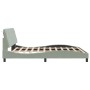 Estructura cama con luces LED terciopelo gris claro 180x200 cm