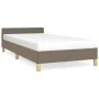 Bed frame with headboard in taupe gray fabric 90x190 cm by vidaXL, Beds and slatted bases - Ref: Foro24-347379, Price: 86,02 ...