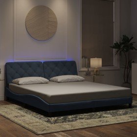 Estructura cama con luces LED terciopelo gris oscuro 180x200 cm Estructura cama con luces LED terciopelo gris oscuro 180x200 cm