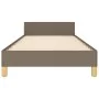 Bed frame with headboard in taupe gray fabric 90x190 cm by vidaXL, Beds and slatted bases - Ref: Foro24-347379, Price: 86,02 ...