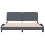 Estructura cama con luces LED terciopelo gris oscuro 180x200 cm