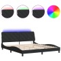 Estructura de cama con luces LED terciopelo negro 180x200 cm