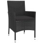 3 Stück Gartentisch und Stühle und Kissen synthetisches Rattan schwarz von vidaXL, Gartensets - Ref: Foro24-3187416, Preis: 2...