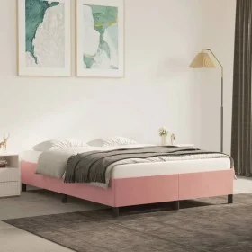Bettgestell aus rosafarbenem Samt, 140 x 190 cm von vidaXL, Betten und Lattenroste - Ref: Foro24-347323, Preis: 120,53 €, Rab...