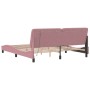 Estructura de cama con luces LED terciopelo rosa 180x200 cm