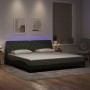 Estructura cama con luces LED terciopelo gris claro 200x200 cm