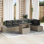 Conjunto de sofá de jardín 7 pcs Gris claro 100 x 55 x 73 cm