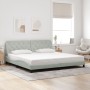 Estructura cama con luces LED terciopelo gris claro 200x200 cm